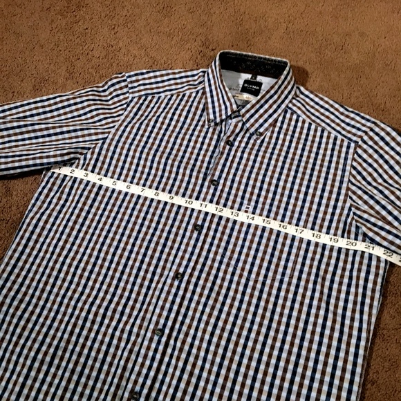Olymp Novum Luxor Elbow Patch Checked Button Down - Picture 7 of 8
